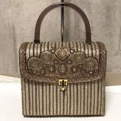 ビーズバッグ パーティーバッグ 総ビーズ アンティーク ターンロック ビジュー