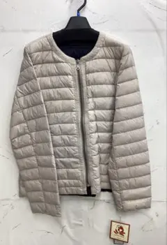 [T315]☆ダウンショートJK☆[L/Sベージュ]全開ジップUP☆両ポケット付