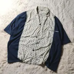 【希少レア】再構築 ドッキング 70s SEARS 半袖 パジャマ シャツ 総柄