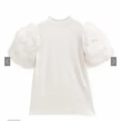 GRLファースリーブ ニットトップス ホワイト tu1247