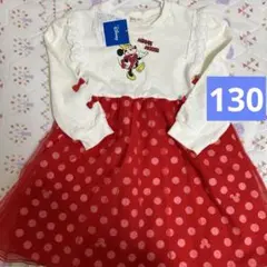 LoulouAmi ミニーマウスワンピース　130 しまむら　赤ドット