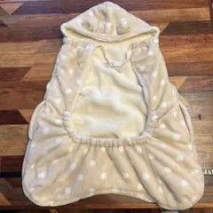 ベビー　抱っこ紐　ケープ　防寒　ベージュ　水玉