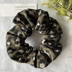 アニマル柄 ⌘ レオパード柄 シュシュ ハンドメイド ヘアゴム 冬 ヒョウ柄