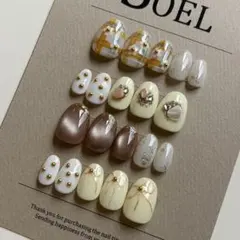 【255】20本セットまとめ売り 春ネイル チェック柄 花柄 リボン マグネット