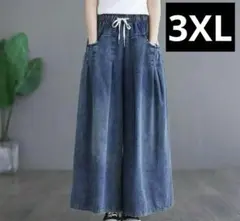 ワイドパンツ　体型カバー　冬　秋　春 新品 ゆったり　大きいサイズ ウエストゴム