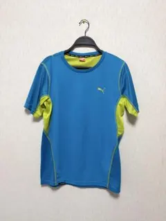 プーマ PUMA Tシャツ スポーツ 練習着 水色 黄緑 メンズ Lサイズのサムネイル