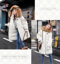 ダウンジャケット 防寒 カジュアル フード付き ジャケット ダウンコート 着痩せ