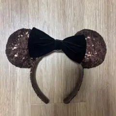 ディズニー カチューシャ スパンコール　ブラウン