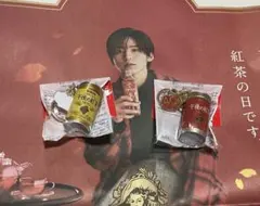 SnowMan 目黒蓮 めめ 午後の紅茶 キーホルダー 2種 一面広告付き