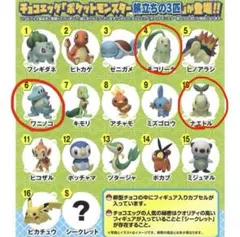 ポケモン フィギュア ワニノコ チコリータ ナエトル チョコエッグ 旅立ちの3匹