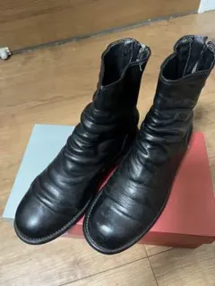 GUIDI ブラックレザー ブーツ