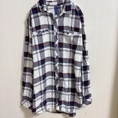 フォールズクリークチェックシャツ L ネルシャツ 白 ピンク ブルー 長袖羽織り