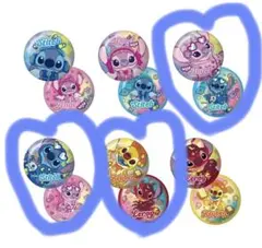 スティッチ　くじ　缶バッジセット