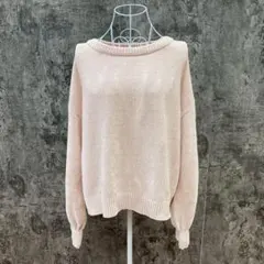✨GU✨ジーユー♡クルーネックセーター♡モールヤーン♡ピンク(L)