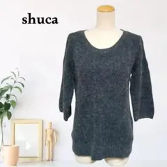 zC337【S】shuca Uネック 無地 ニットのサムネイル