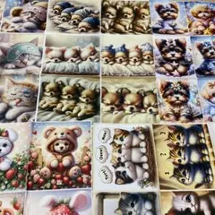5枚セット　猫柄　犬柄　パネル生地　高品質コットン生地