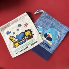 タキシードサム 巾着袋 ＆ADVENTURE WORLD 巾着袋　２枚セット