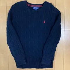 ポロ ラルフローレン ニット セーター 130 ケーブル編み ネイビー 美品