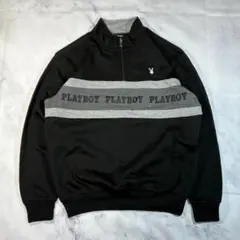 PLAYBOY ジップアップ トレーナー ブラック ゴルフ リブ スポーツ L