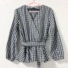イーハイフンワールドギャラリー ブラウス 長袖 ギンガムチェック チェック 春服のサムネイル