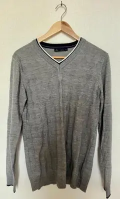 MEN'S MELROSE Vネックニット グレー 長袖 薄手 メンズ サイズ4