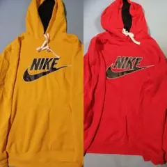 ​【使用感あり】NIKE ナイキ パーカー イエロー&レッド Lサイズ　セット