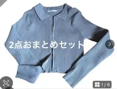 ZARA、2点おまとめセット、リブニットと千鳥格子のクロップド丈トップス、