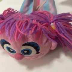 キャラクター型ポーチ ピンクと青のストライプ　ペンケース　筆箱