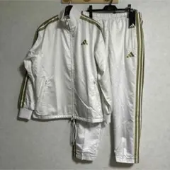 taka 様専用 adidas ジャージ 上下セット ホワイト ゴールド L - メルカリ
