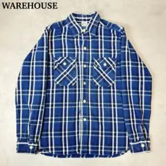WAREHOUSE マチ付き ヘビネル 好配色 ブルー M 15-151/2