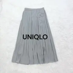 ユニクロ♡UNIQLO ハイウエストシフォンプリーツスカート M くすみグリーン