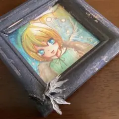 「深海」ミニ原画 ／オリジナル 手描き イラスト アナログイラスト