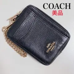 【大人気】COACHコーチ★財布★カードコインケース★パスケース★黒ブラック