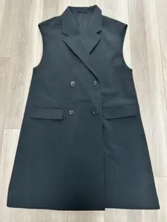 GU ブラック ダブルブレスト ベスト