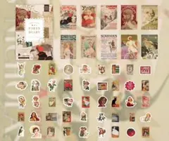 海外ステッカー　シールと素材紙　No1-2　ヴィンテージ　ジャンクジャーナル