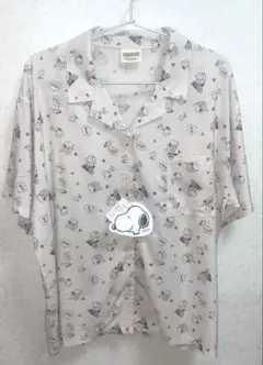 新品 PEANUTS スヌーピー アロハシャツ レーヨンシャツ L
