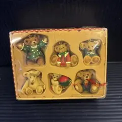 テディベア　6体セット　ギフトBOX マスコット　ミニチュア　オーナメント