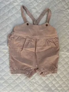 春服　petit main ピンクベージュコーデュロイロンパース 80