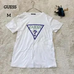 【ゲス】GUESS トライアングルロゴ Tシャツ Mサイズ ホワイト綿100％