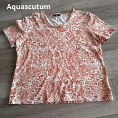 Aquascutum ペイズリー柄 半袖Tシャツ レナウン　日本製　綿100%のサムネイル