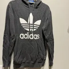 adidas グレー フード付きパーカー M ニット