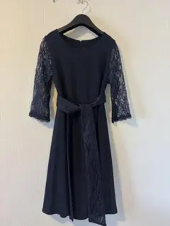 【美品】パーティードレス　お呼ばれドレス　　ネイビー