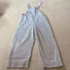 美品　水色　ZARA ストライプ オーバーオール 110cm