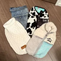 Lee 牛柄フリース犬服 Jeepなど4点セット