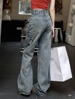 shein カジュアル カーゴデニムパンツ