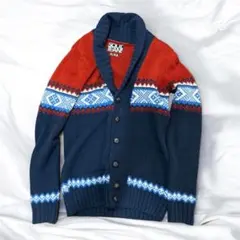 ノルディック柄 ニットカーディガン アメカジ 古着 ソリッドトーマス　Mレア商品