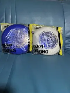 フリスビー 青 白 175グラム KEEP FLYING 2点