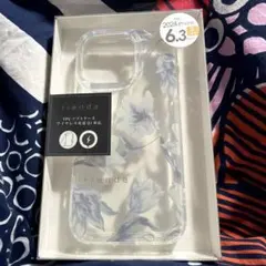 【rienda正規品】iPhone 16 Pro ケース 花柄 ペールブルー