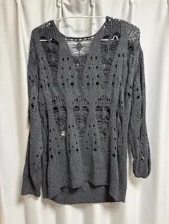 ダメージニット グランジ クラッシュ加工 オーバーサイズ 古着