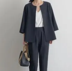 ネイビー パンツスーツ セット　入学式　卒業式　L Lサイズ